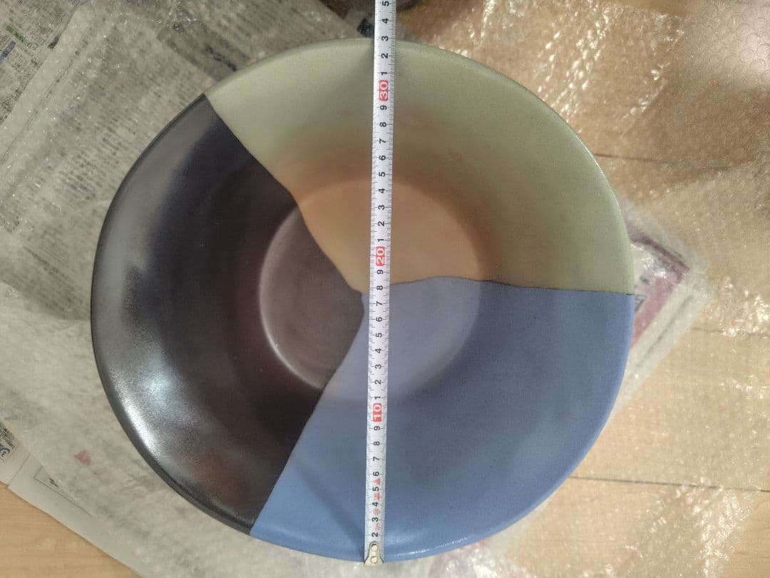 ■新品■伊藤雄志練り込み陶器花器黒ダークブラウン青ブルーグレー鉢カバー常滑焼