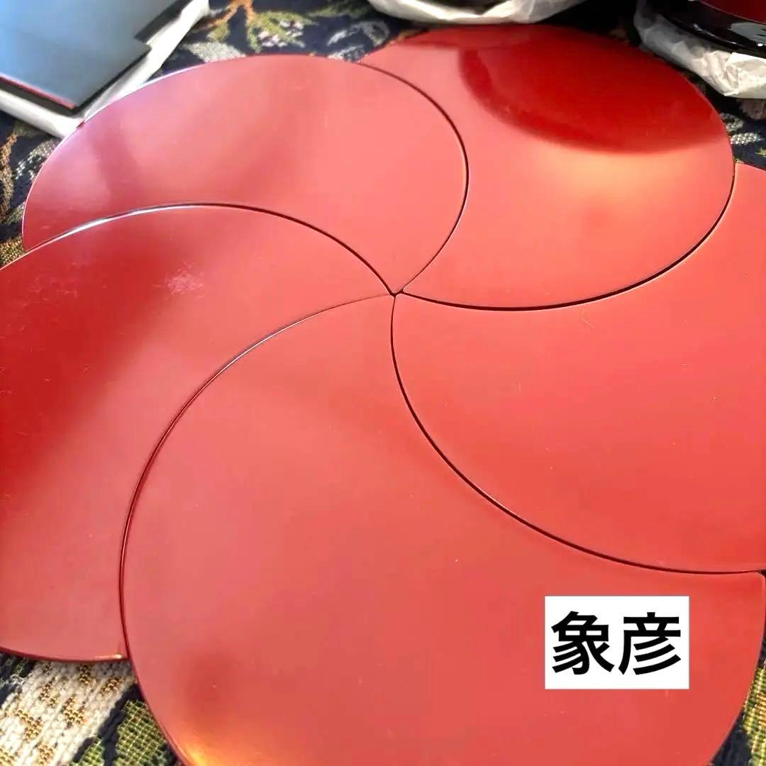 特選 象彦 金沢箔工芸 山中漆器 金彩 朱塗り 菓子皿 汁椀