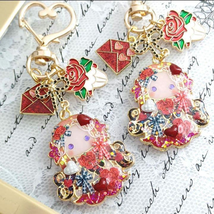 ♡薔薇♡アマビエさん　他レジンキーホルダー計6点　ハンドメイド