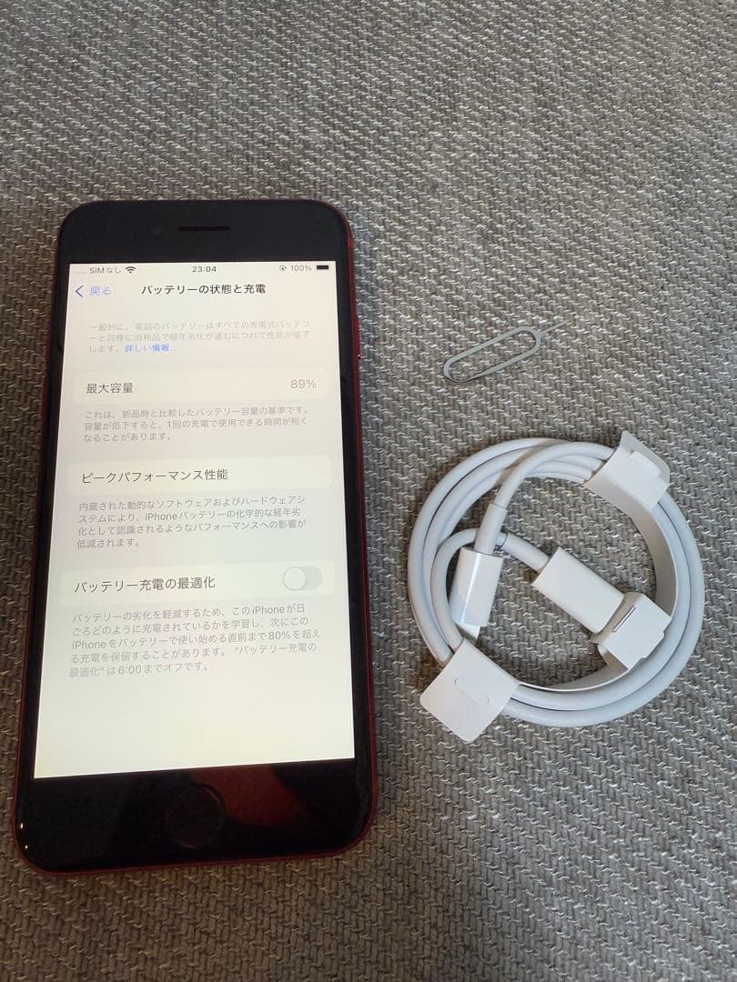 89% Apple iPhoneSE2 64GB レッド SIMロック解除済み