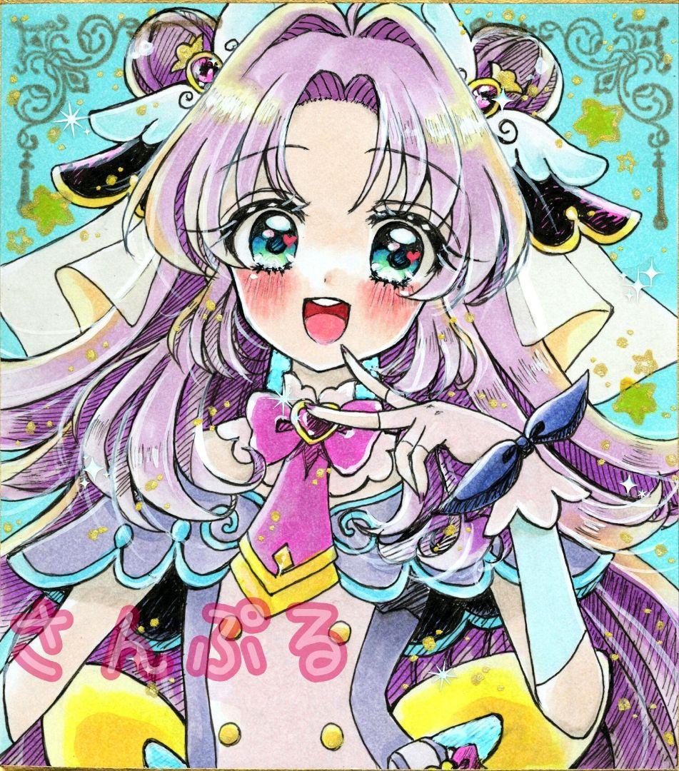ゆ*】様 手描きイラスト　名探偵プリキュア　キュアアンサー　明智あんな　ファンア