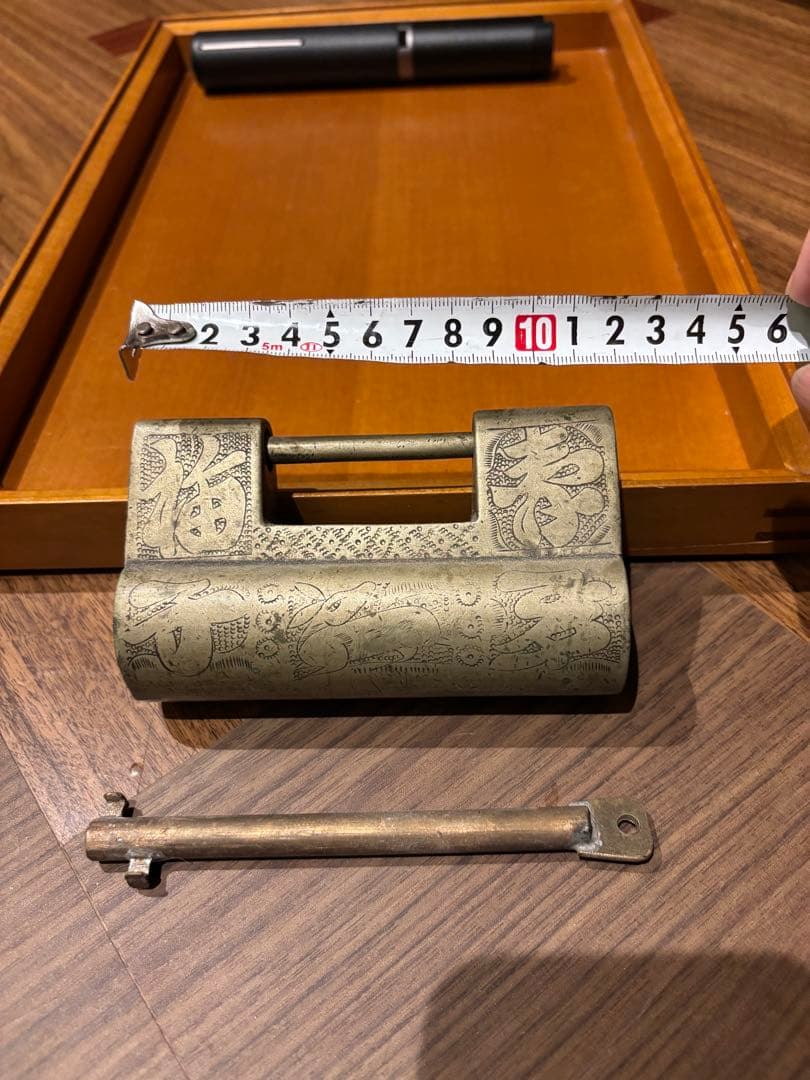 清代老銅鎖　中国アンティーク南京錠　骨董品