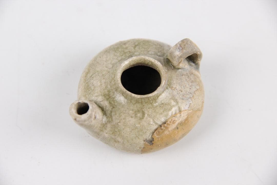 中国美術 古陶器3点セット／白釉魚文鉢・素焼壺・油壺／宋元時代 　EL11-13