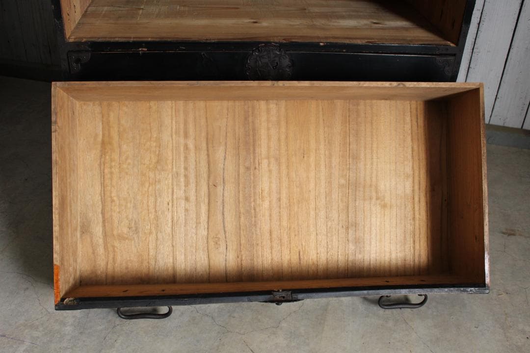 丸金具　時代庄内箪笥3段　タンス　収納　古家具　古民家　時代家具