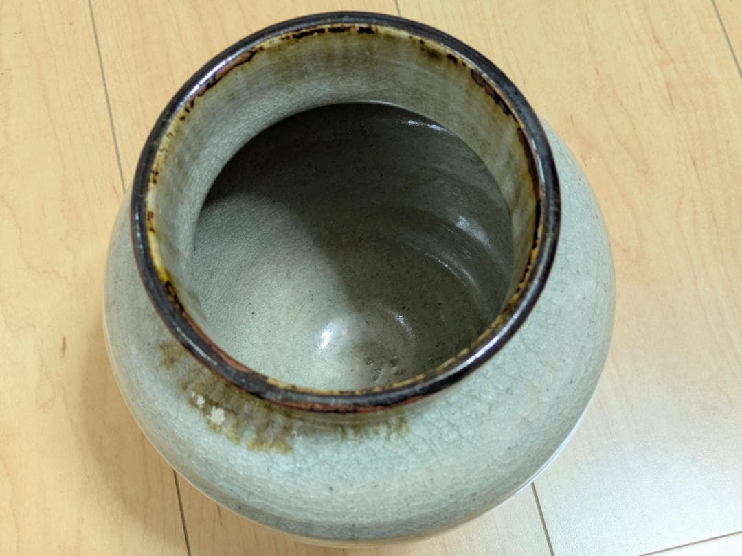 岐阜飛騨高山　渋草焼　渋草柳造窯　渋草柳三　人物文花壺　花瓶　赤絵　飛騨赤絵