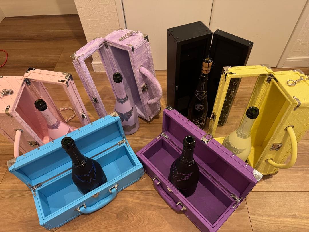 エンジェル ソウメイ シャンパン 空箱 ブルー パープル 空瓶+ケースセット