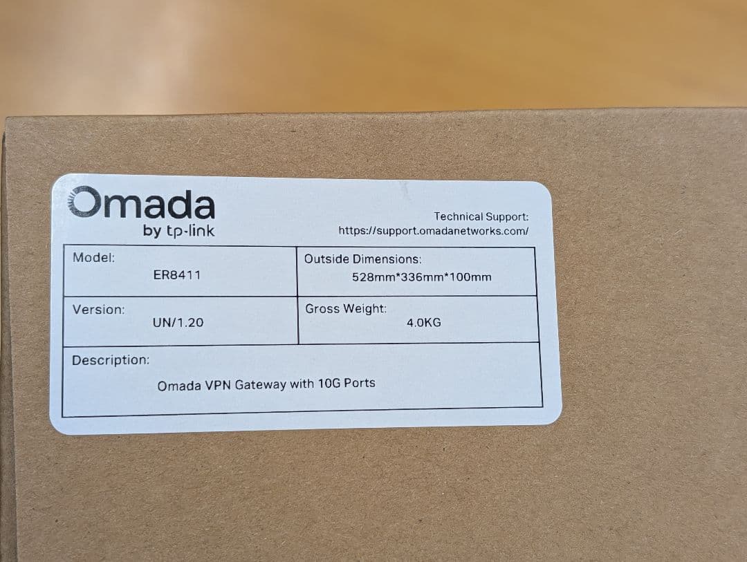 tp-link Omada 10G VPNルーター ER8411