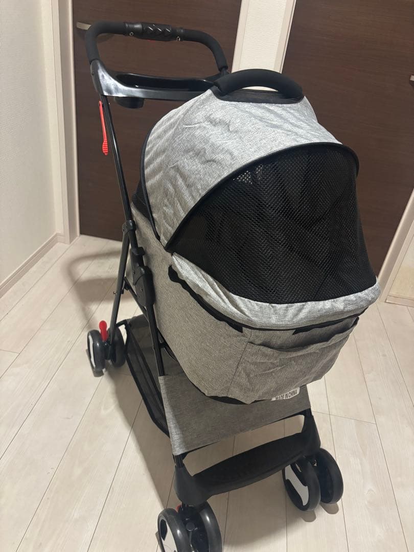 折りたたみペットカート グレー