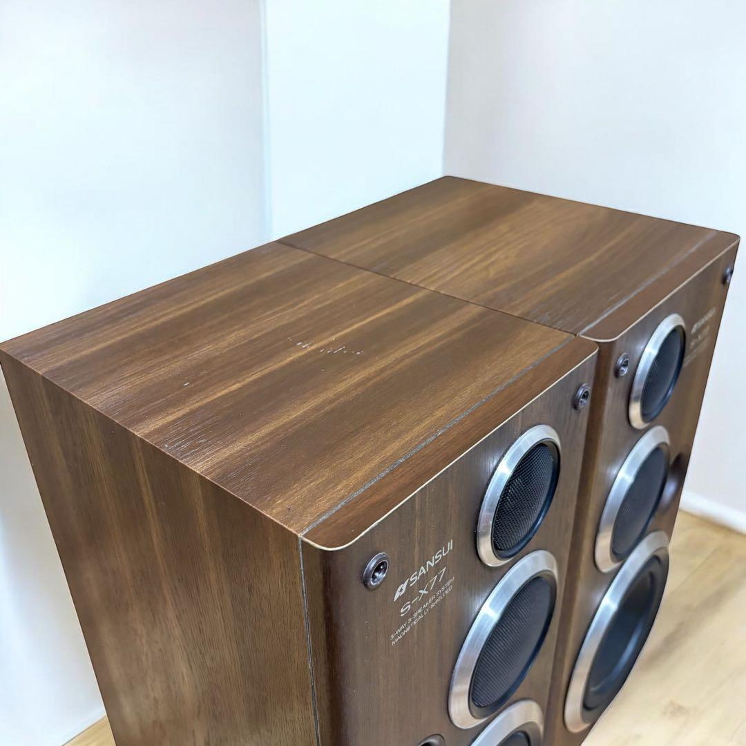 【動作良好】SANSUI S-X77 ペア 3Way スピーカー 美品 木製