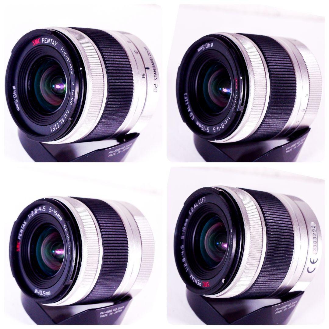 完動美品 PENTAX Q7 シルバー ダブルズームセット 元箱バッテリー充電器