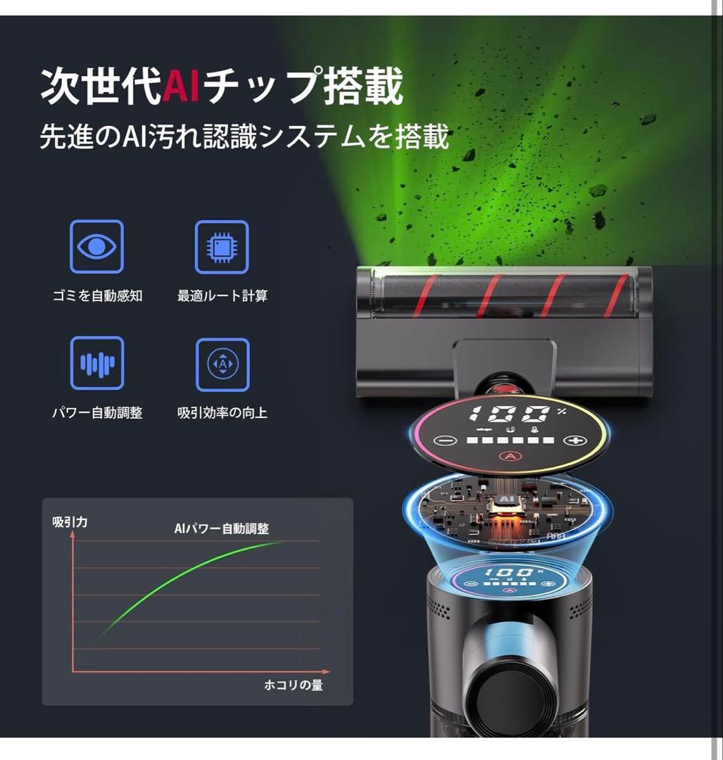 掃除機 コードレス 業界初 独立モーター自走式 AIモード