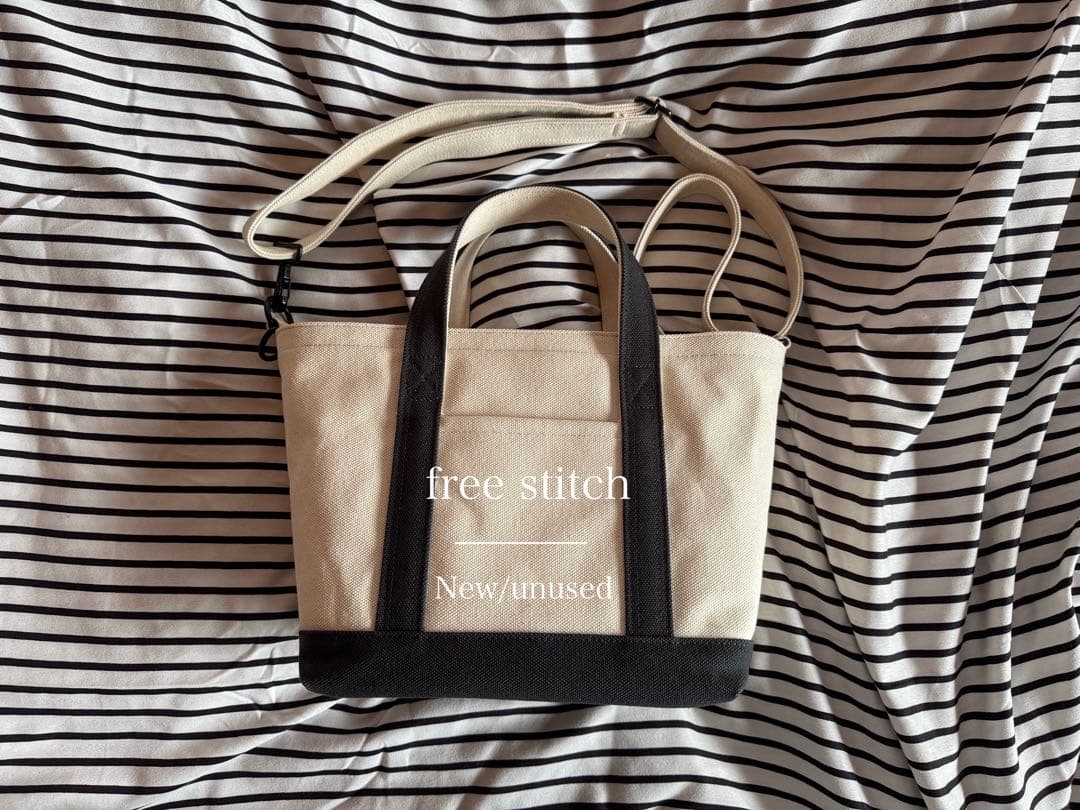 free stitch ストローリングバッグ charcoal gray ˊ˗