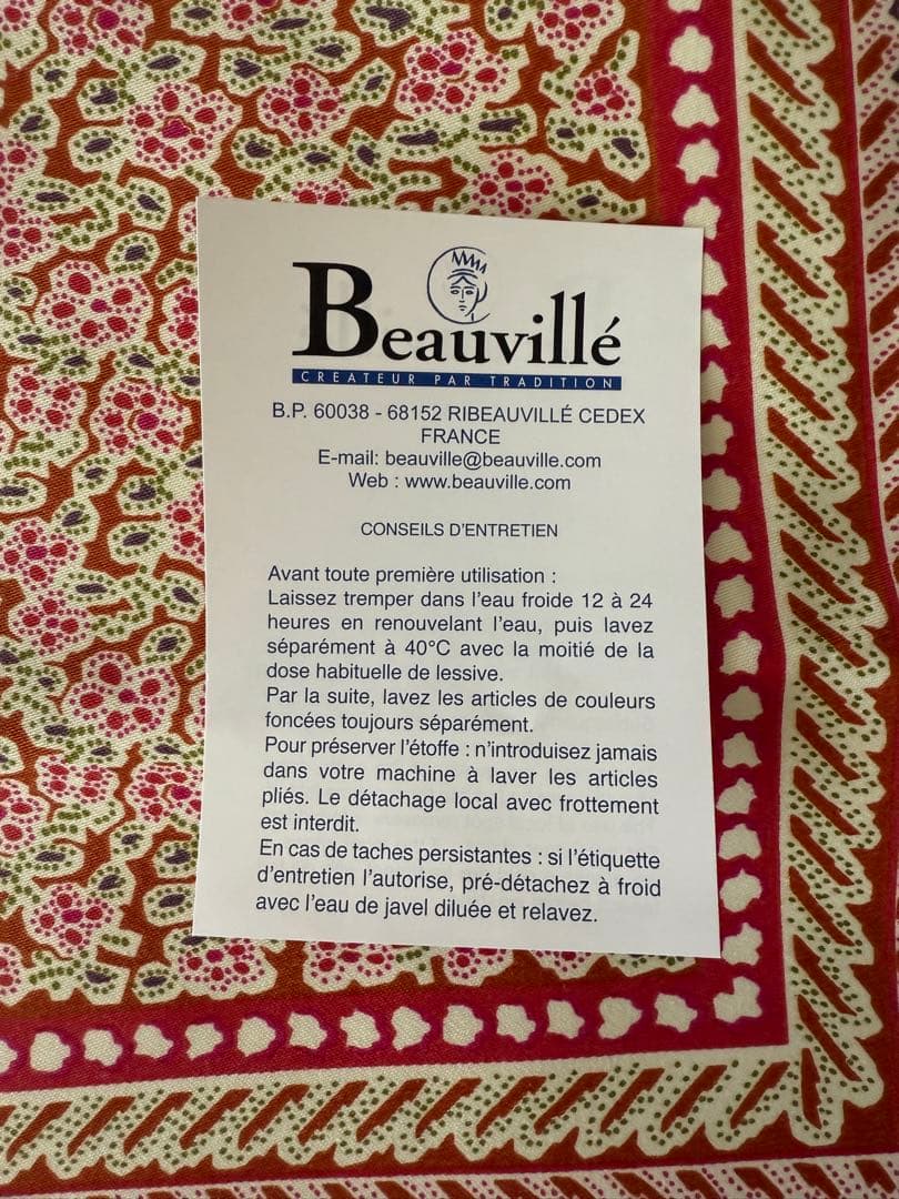 Beauville ランチョンマット アルザス花柄　キッチンクロス　フランス