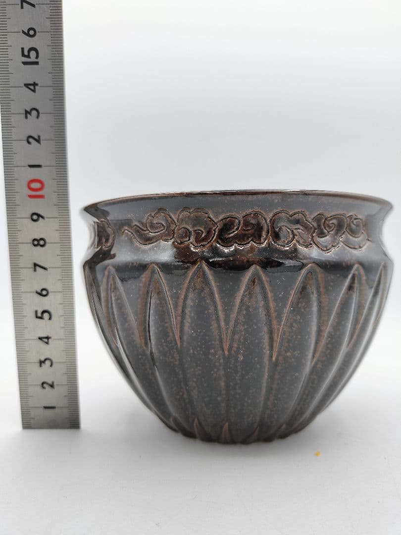d145 建水 菊彫 淡海陽炎園 膳所　木箱 茶道具 古物