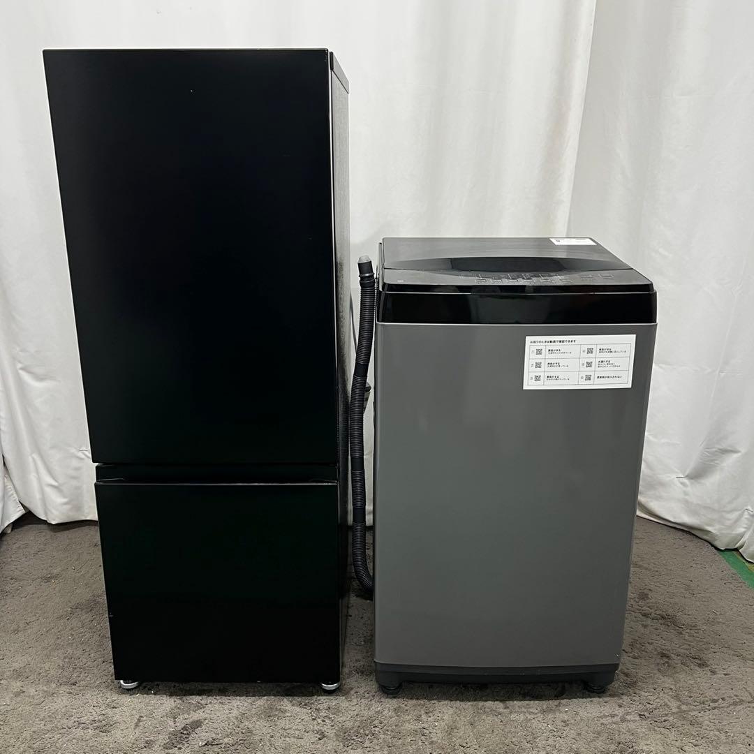 184❤️　冷蔵庫　洗濯機　一人暮らし　24年製　家電セット　黒　中古　設置無料