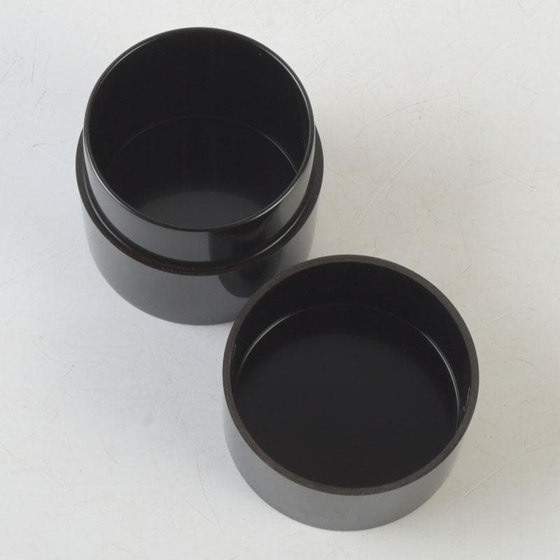 茶道具　高崎秋峰作　黒塗　中次棗　共箱　V　9926
