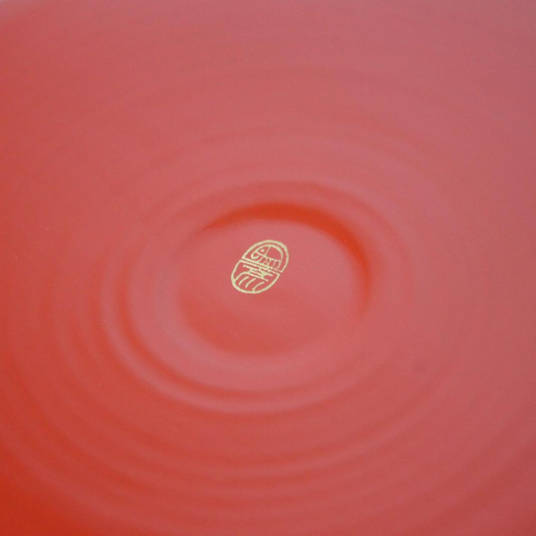 象彦　朱漆器　丸型菓子器　うるし　蓋もの