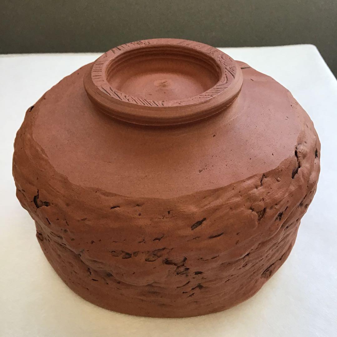 茶道具　茶碗　常滑焼「朱泥」茶碗　尾州常滑市頼鳳堂作　栞　共箱　N221CW