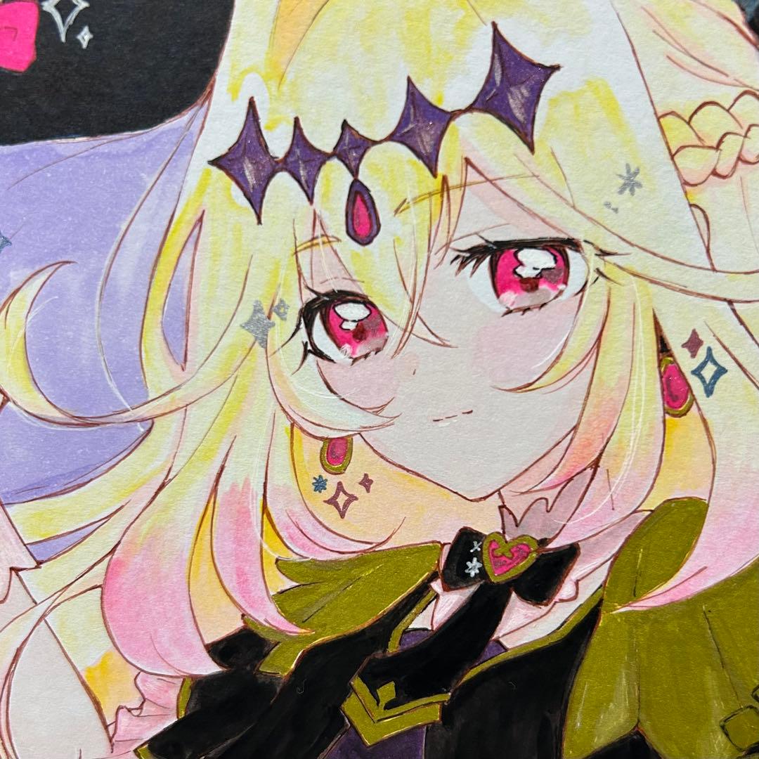 y*様 ファンアート　たんプリ　キュアアルカナシャドウ　中色紙　手描き　原画　一