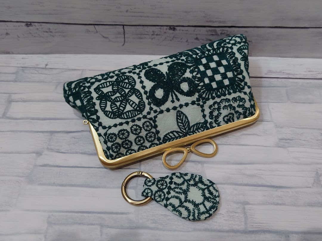 2点セット長財布 ミナペルホネン forest tile 親子がま口