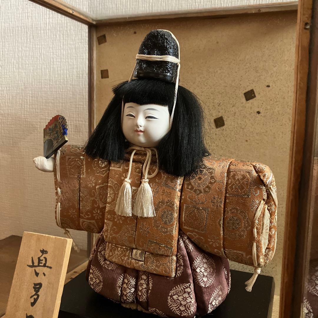 真多呂 伝統工芸品 ガラスケース付き日本人形 木目込み人形