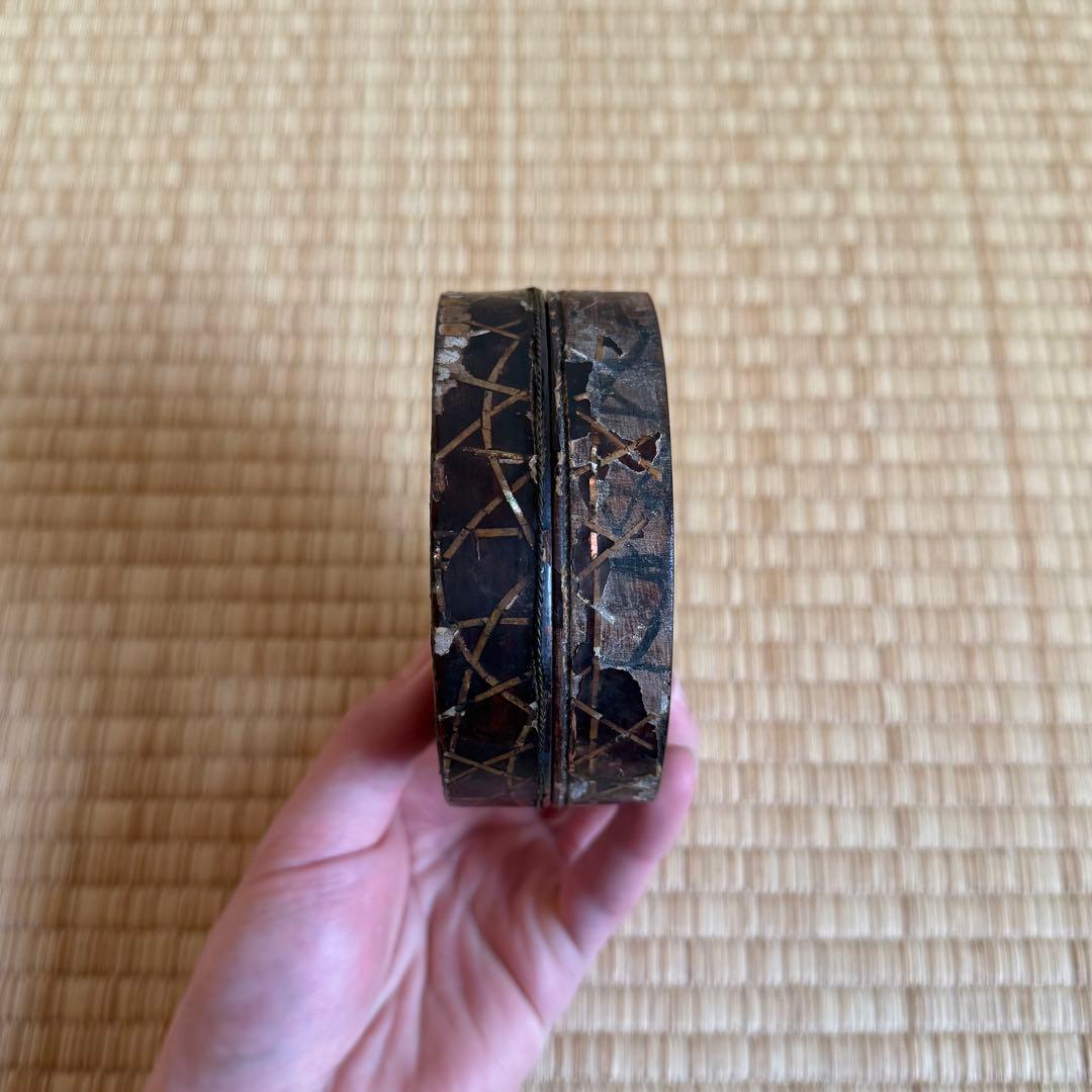 螺鈿 香合 菊文様 室町時代 江戸時代 漆器 漆 茶道具 古美術 骨董 民藝