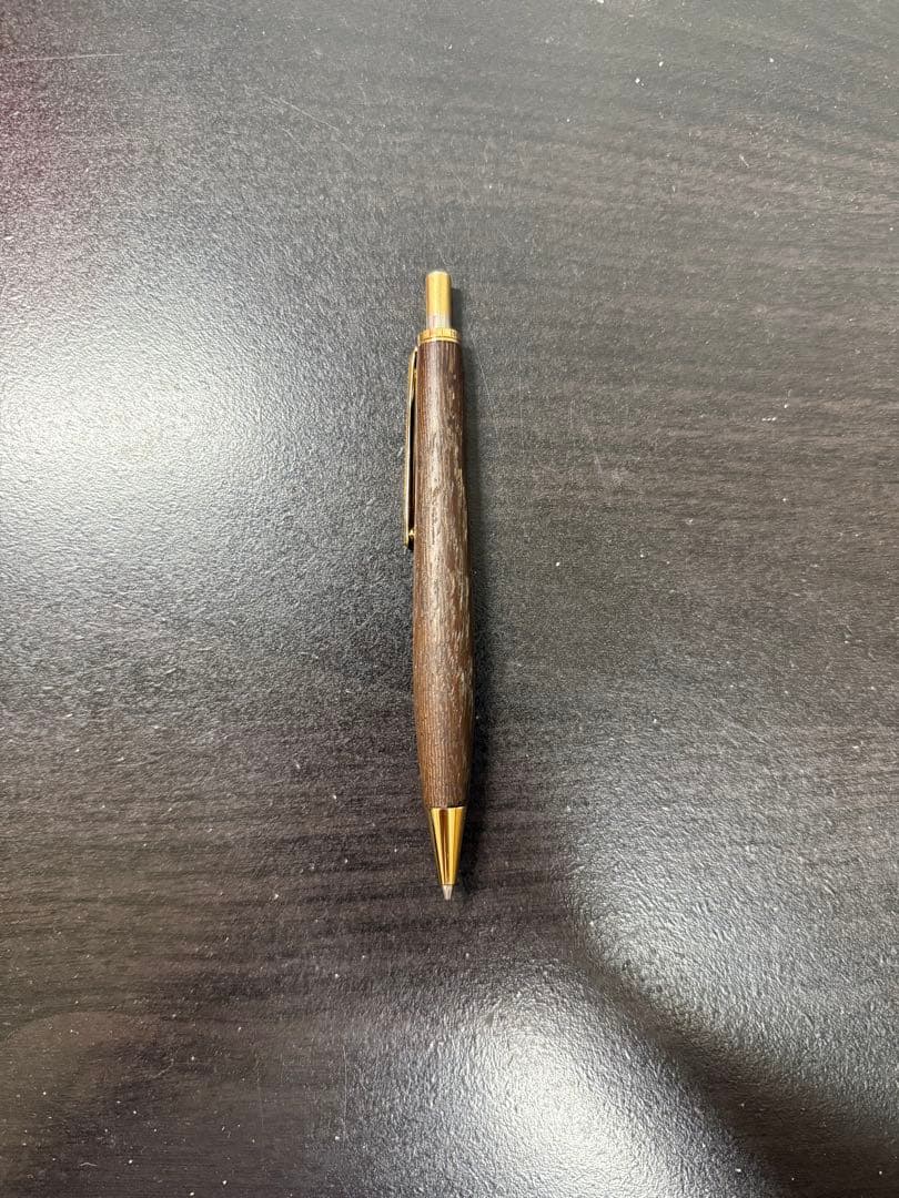 杢工木麟 シャープペンシル 0.5mm ゴールド 鉄刀木(タガヤサン)