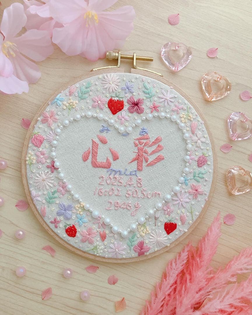刺繍命名書　バースボード