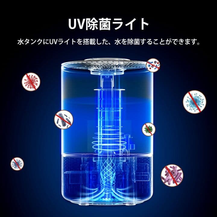 加湿器 卓上3.5L大容量 一体化デザイン 超音波加湿器 UV 除菌ホワイト