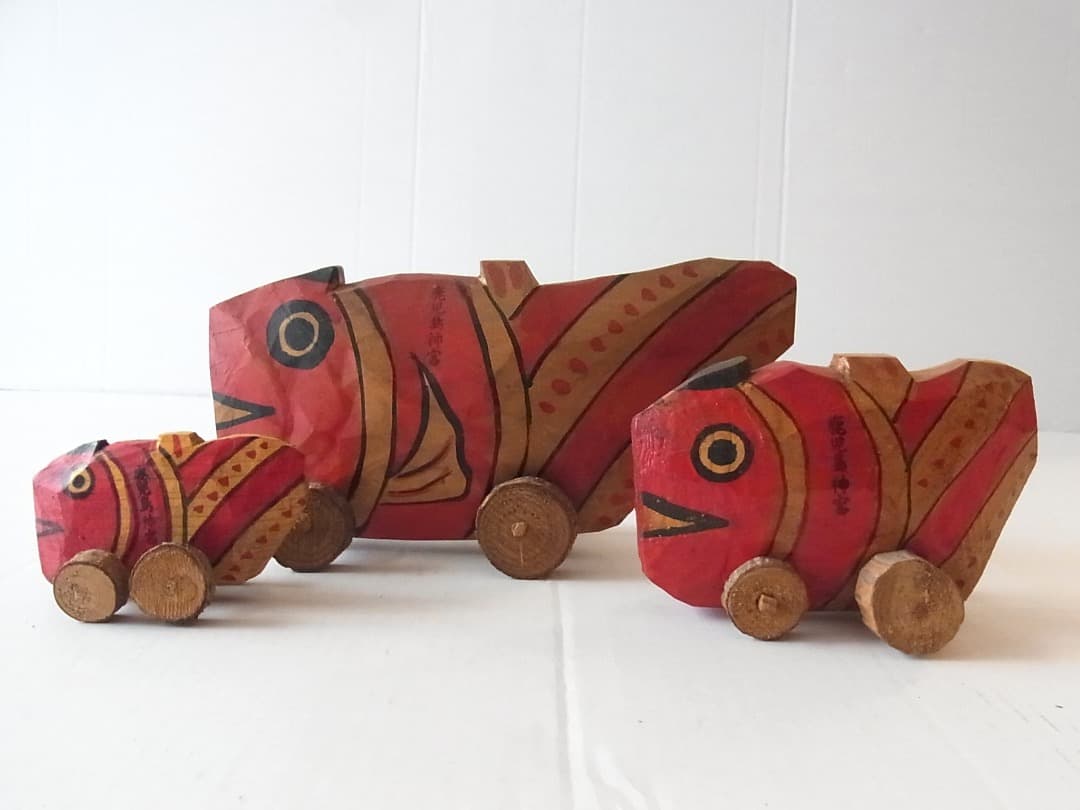鹿児島神宮『鯛車』(大・全長23cm)ビンテージ 郷土玩具 民藝 フォークアート