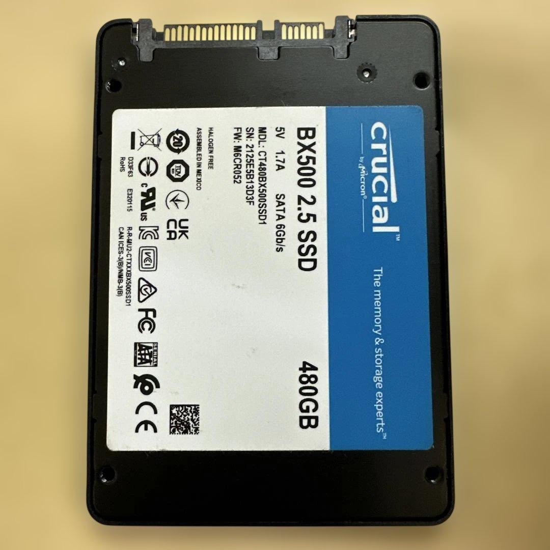 8. crucial 480GB SSD 2.5インチ SATA 動作確認済