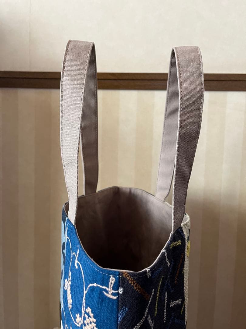 ハンドメイ　パッチワークトートバッグ　ミナペルホネン