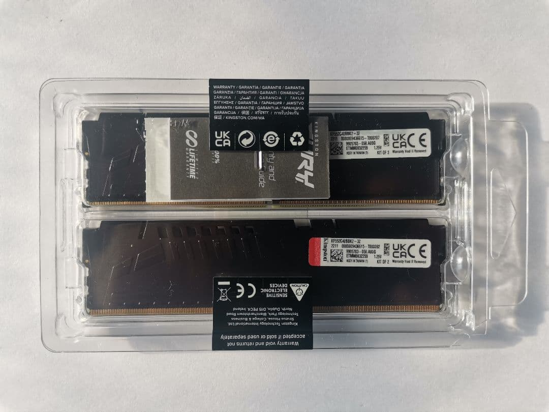 DDR5 16GB 2枚 計32GB Kingston FURY 5200MT
