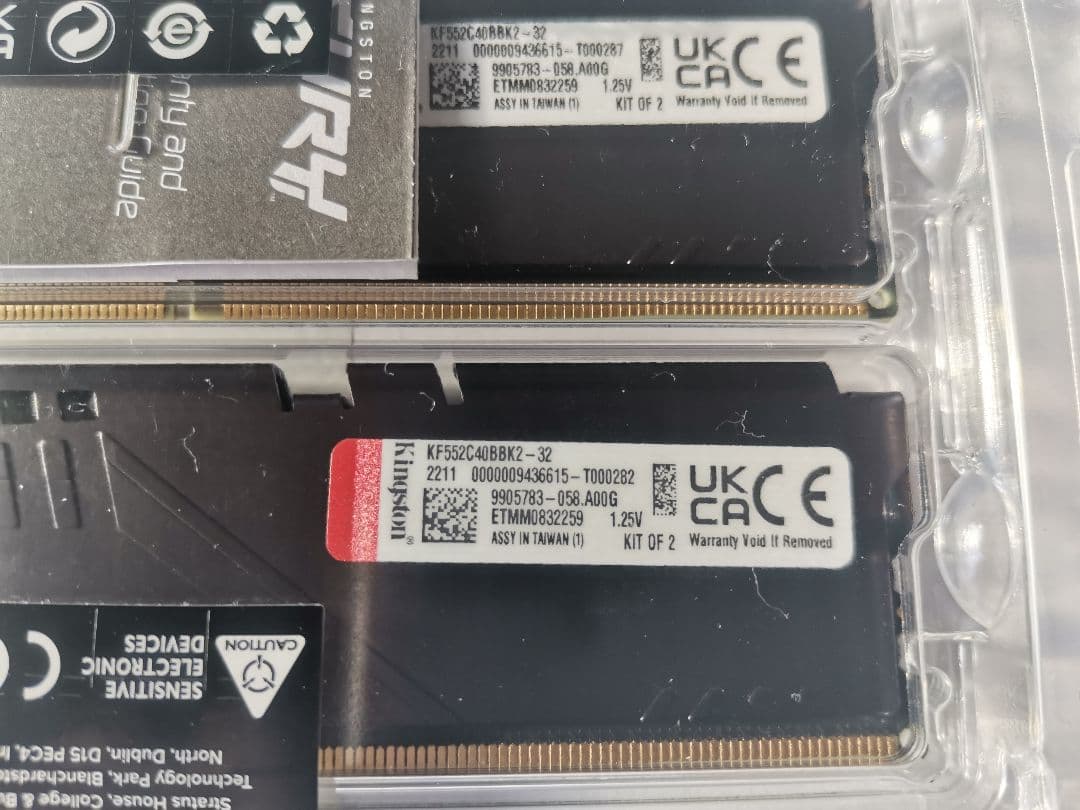 DDR5 16GB 2枚 計32GB Kingston FURY 5200MT