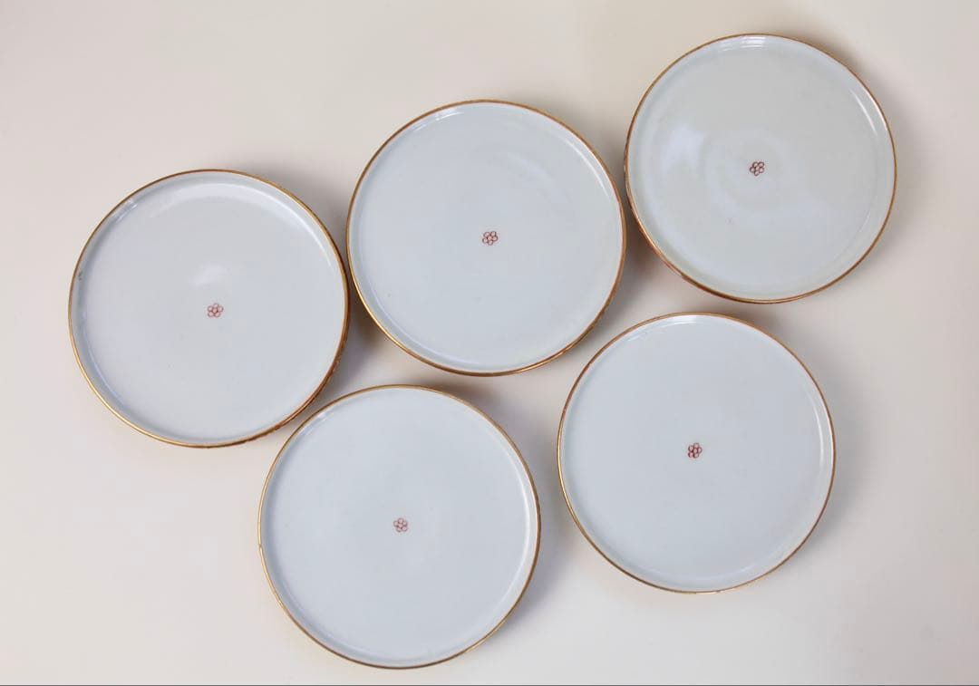 九谷焼 栄喜堂 赤絵 金彩 色絵 茶道具 九谷 陶磁器 和食器 茶碗　6-4