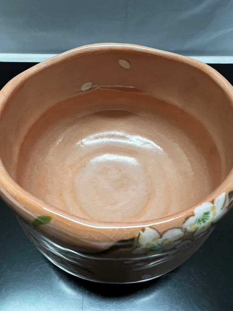 桜の絵 赤茶碗(赤楽) 桂窯 伊藤桂楽 茶道具