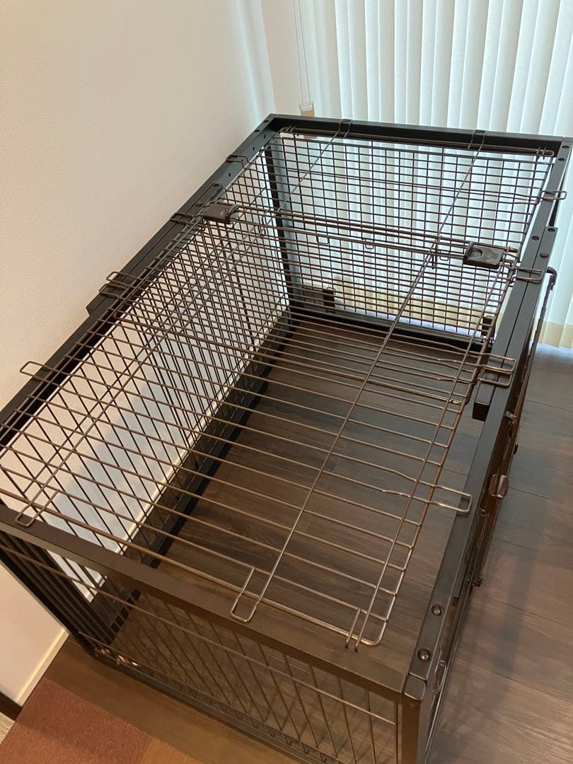リッチェル　木製スライドペットサークルワイド屋根とトレーつき