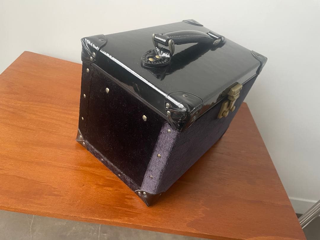 ヴィンテージ　Spiegel メイクボックス ブラック エナメル、ベルベット