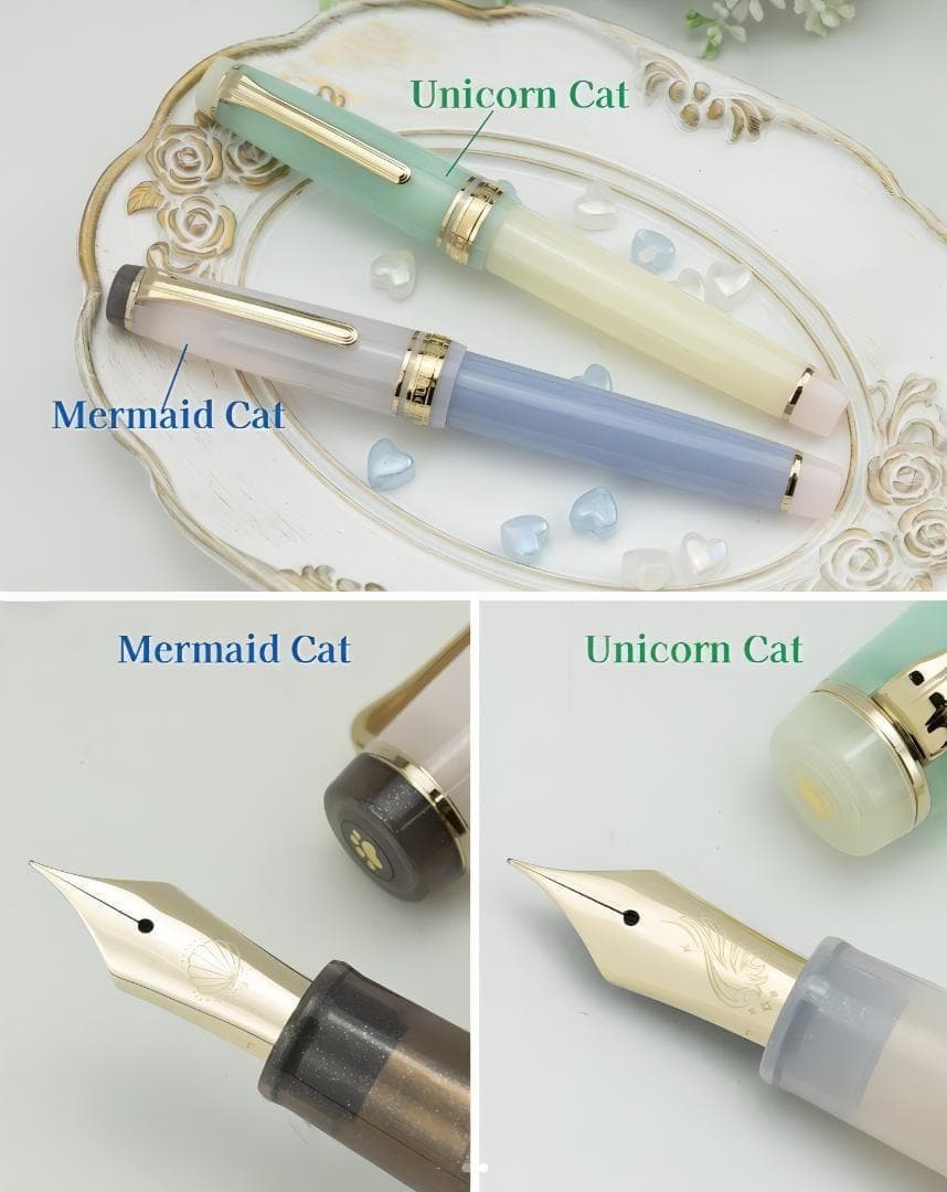新品 MF nib Poesieオリジナル 万年筆 ユニコーンねこ