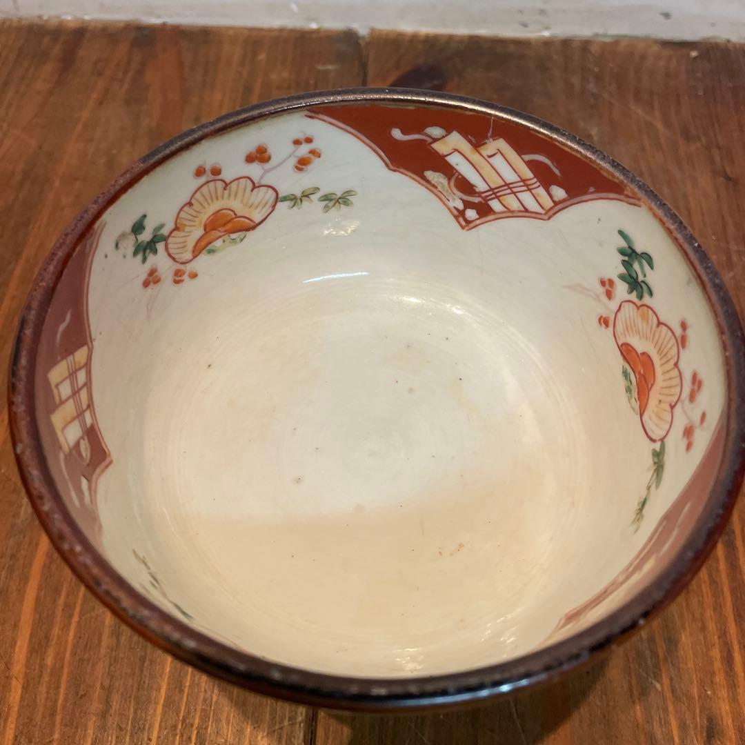 美品　焼物　陶芸　赤絵　杯洗　染付の器　年代物　高杯　染付の絵柄が上品な