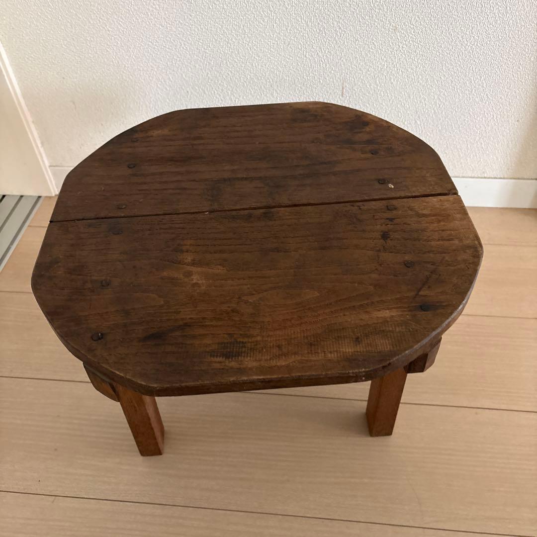 古道具　八角形木製テーブル