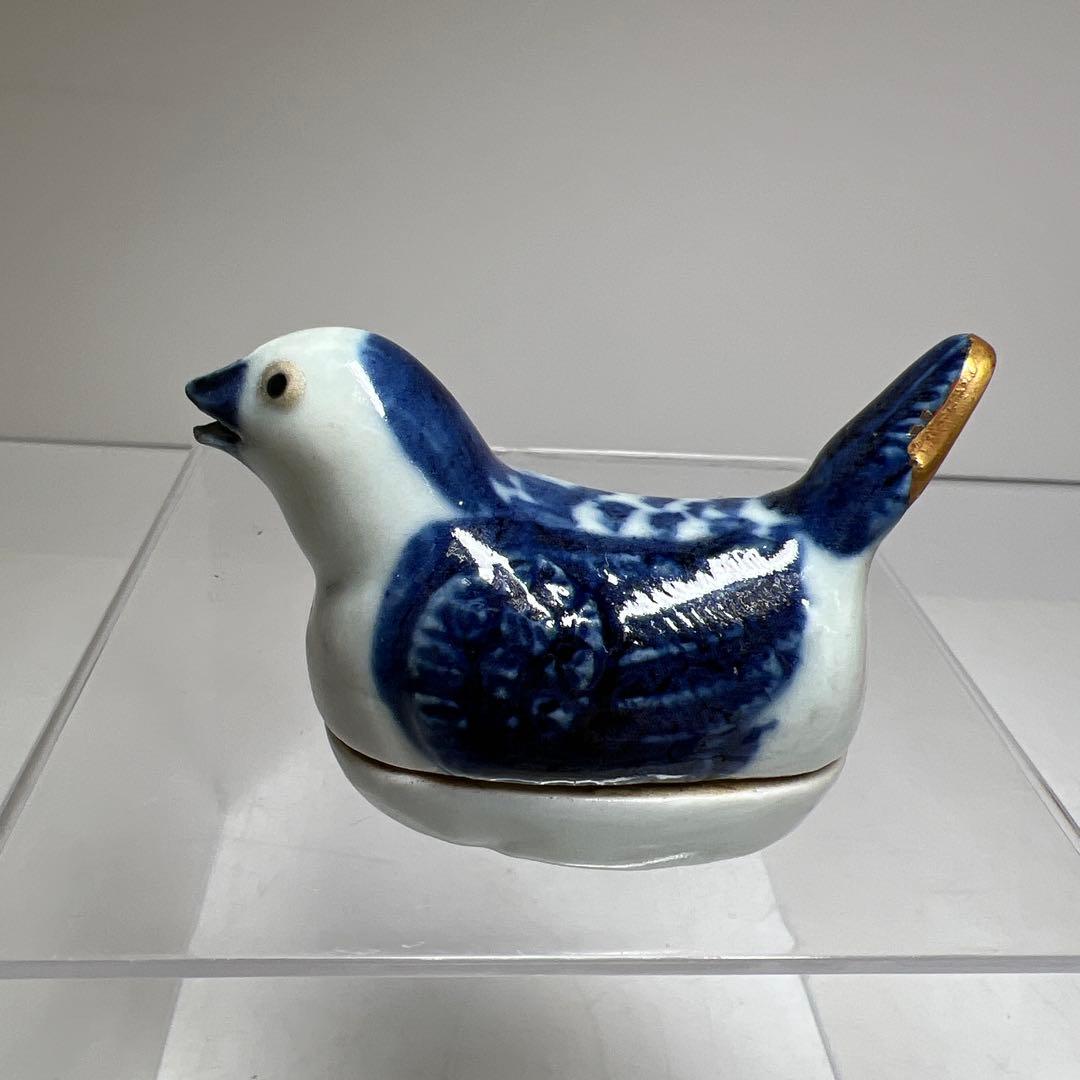 中国明時代　古染付　鳥香合　トコエル　東さ8-0312☆2F