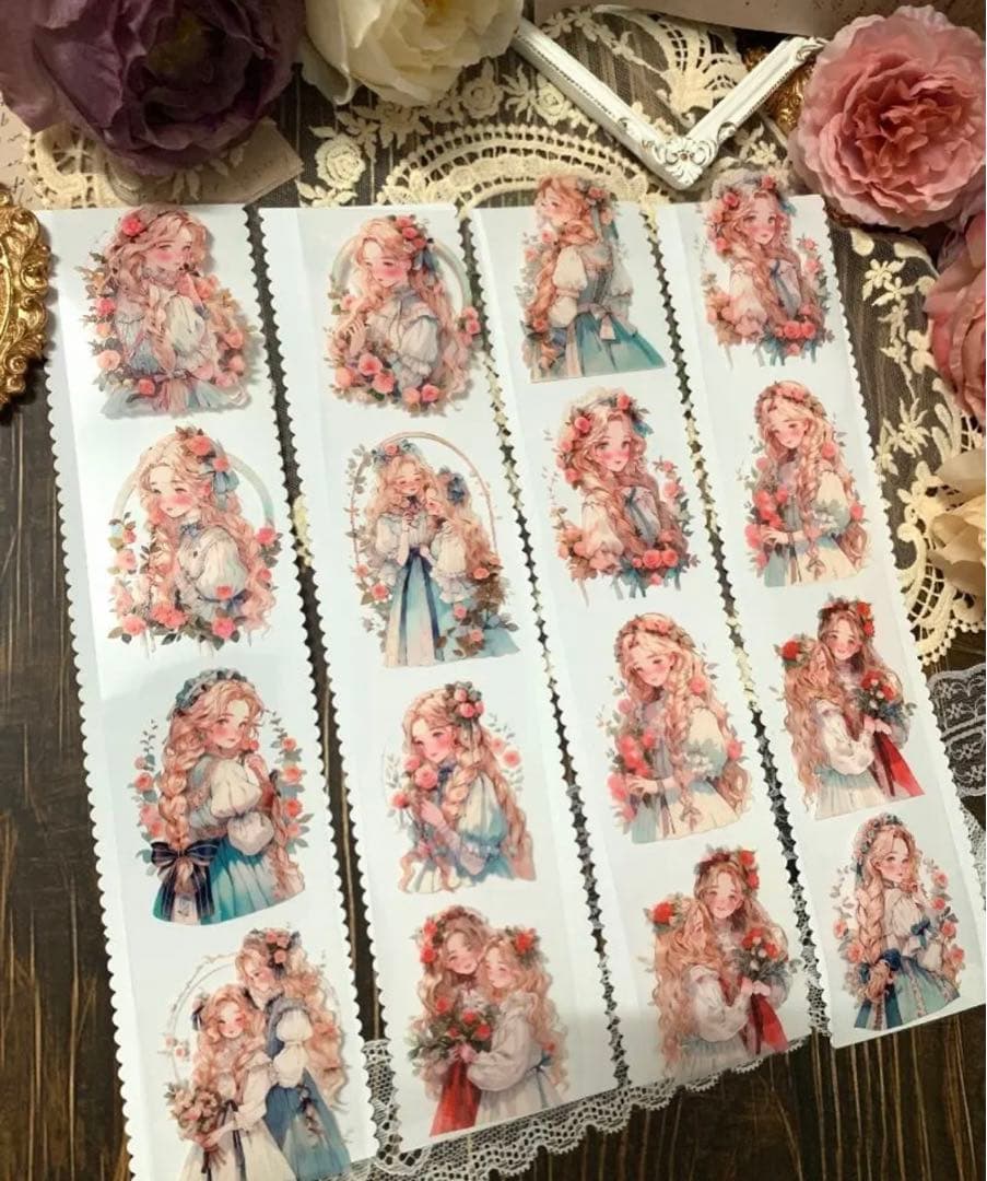 【K223】海外マスキングテープ　切り売り お花　女の子　可愛い　装飾