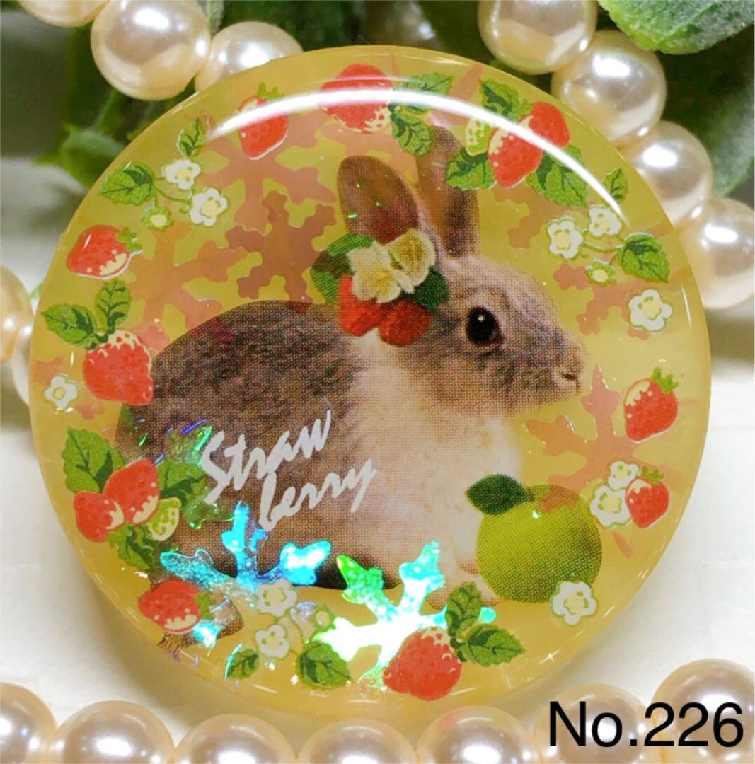 にゃんパラ様お取置きです。レジンヘアゴム 野うさぎ いちご 雪の結晶No.226