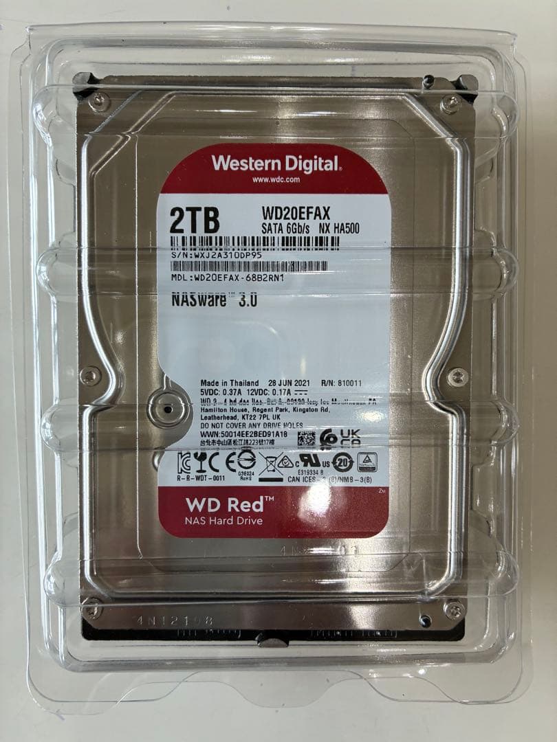 WD Blue 2TB WD20EFAX 使用少3865時間 正常動作品