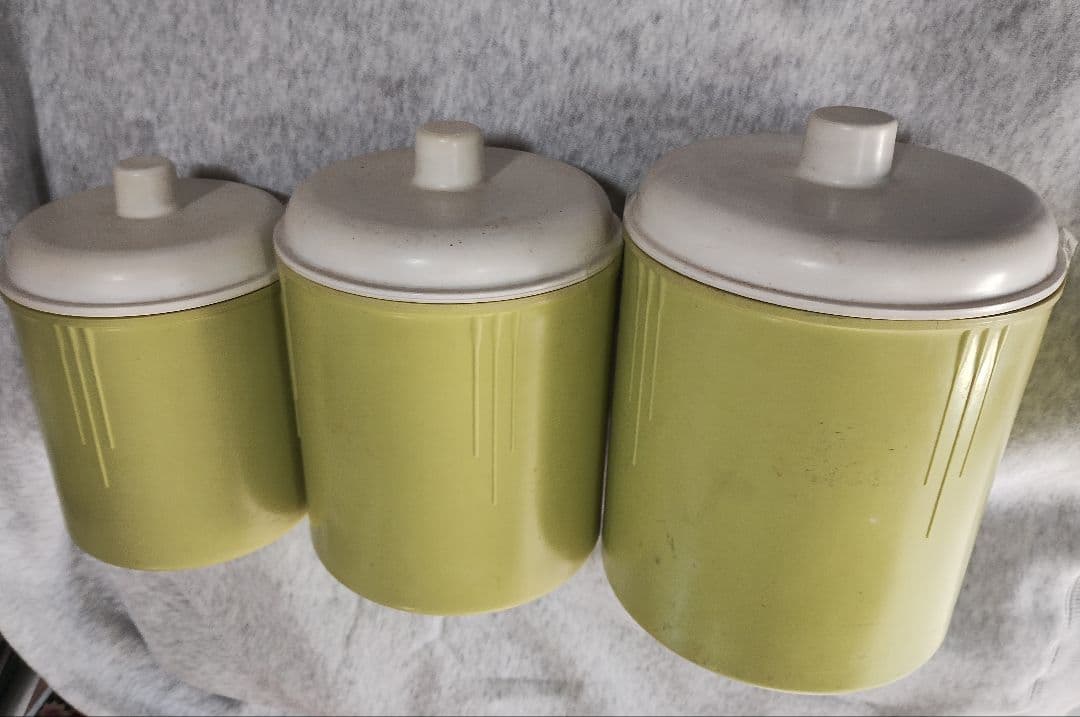 キャニスター 3点アンティークビンテージ食品保存容器アールデコ昭和レトロ雑貨