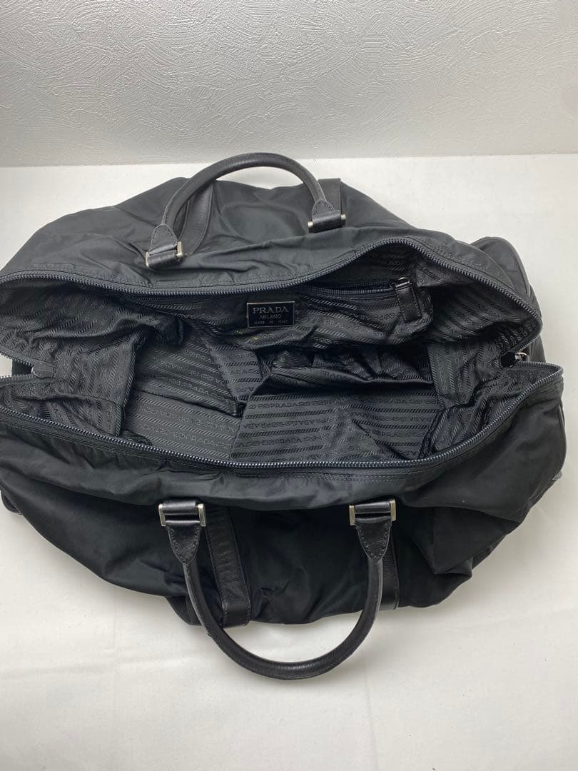 【付属品完備】PRADA プラダ 三角ロゴ ナイロン ボストンバッグ 旅行 黒