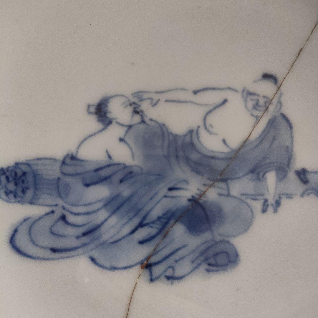 \"古伊万里\" 染付中皿、額装
