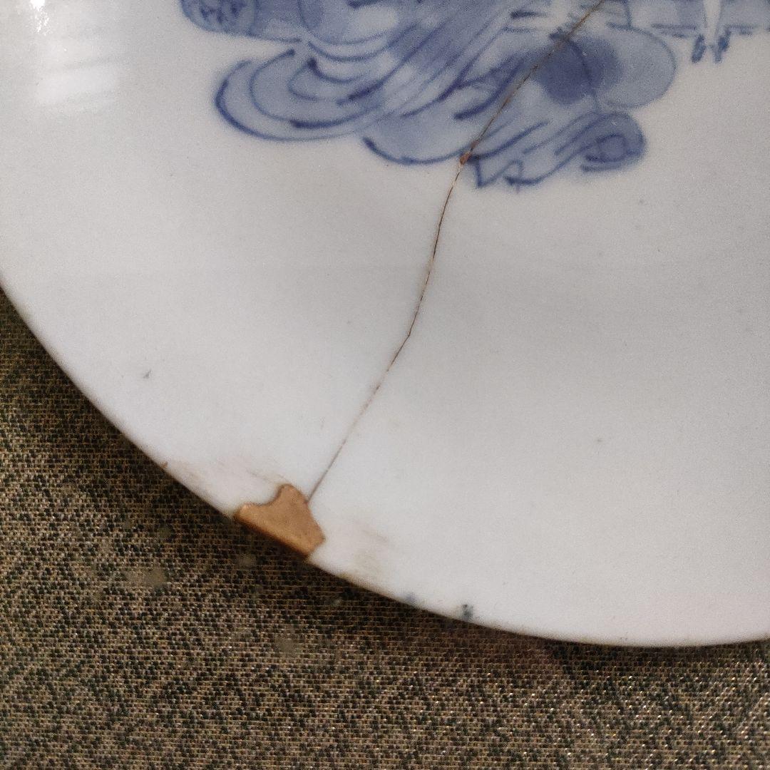 \"古伊万里\" 染付中皿、額装