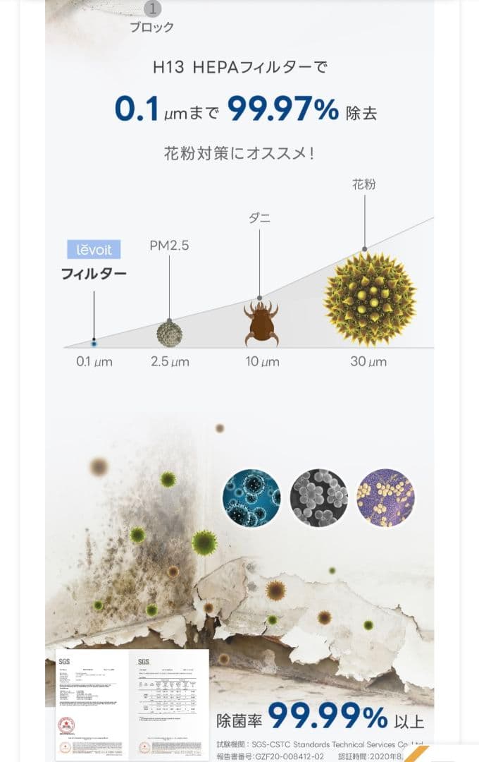 未使用級 Levoit Core 300S 空気清浄機 スマホ対応 HEPA